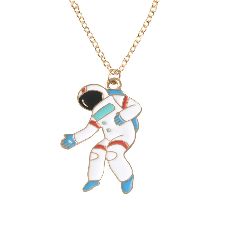 Мультфильм астронавт ракета планета ожерелье Childlike космическая подвеска «Путешествие» брелок Вселенная Ювелирные изделия Подарки для детей - Окраска металла: style-1