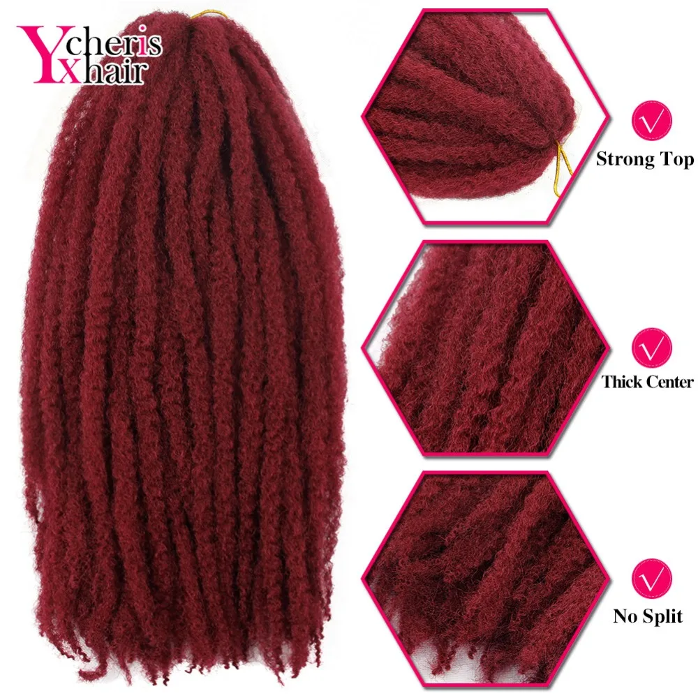 YXCHERISHAIR Marley Вязание косичками Твист волос Синтетический Омбре коричневый серый