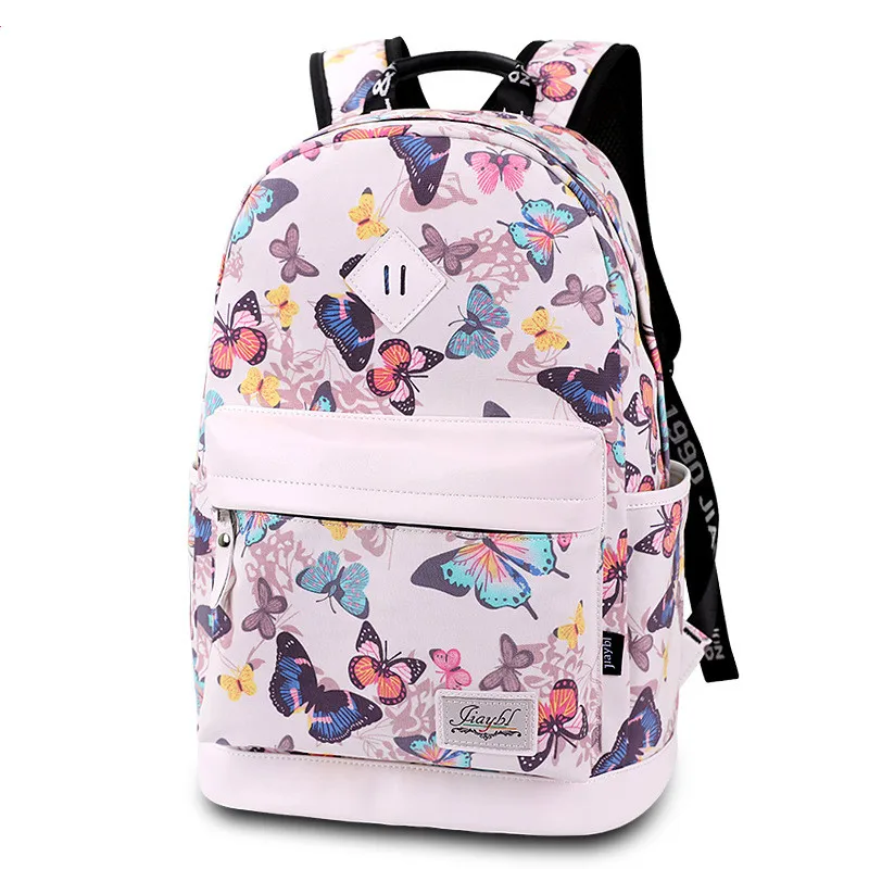 

casual Women Canvas Travel Backpacks High Quality Cute Printed school Backpack For Teenager Girls Cartoon School Bags Mochila