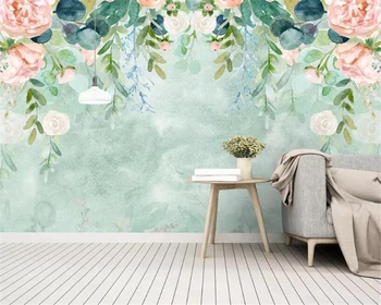 

beibehang Custom wallpaper small fresh hand-painted watercolor painting flowers garden mural background wall 3d wallpaper tapeta