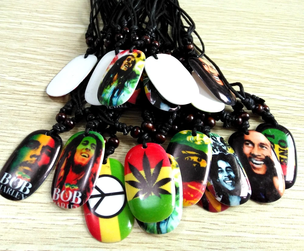 30 шт. подвески Bob Marley хип хоп стильные мужские украшения в виде листьев one love rasta...