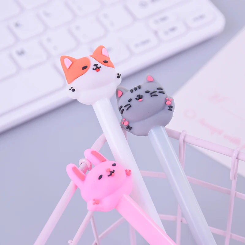 Новинка гелевые ручки для письма с животными котами из мультфильмов школьные