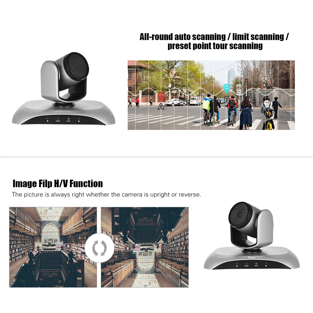 Aibecy 1080P FHD USB камера для видеоконференции Автофокус 360D автоматическое сканирование Plug-N-Play с инфракрасным пультом дистанционного управления для работы в офисе