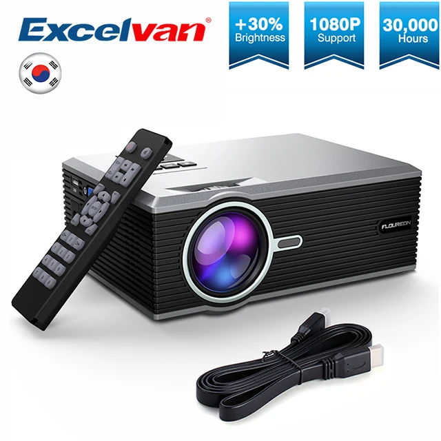 

Excelvan FLOUREON BL88 2000Lumens Projector Portable LED Cinema Video Digital HD Home Theater 4K Beamer Home HDMI Proyector