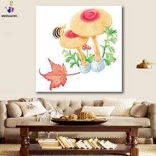 DIY цветные картинки по номерам с цветными грибами цвет свинца Картина Рисунок по номерам Обрамленный дом