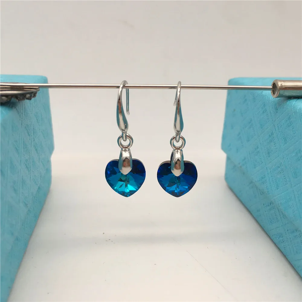 Swarovski crystal heart earrings-BBL