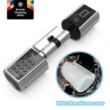 Intelligent Bluetooth Smart electronic cylinder lock with code card and bluetooth Mobile App controlled 