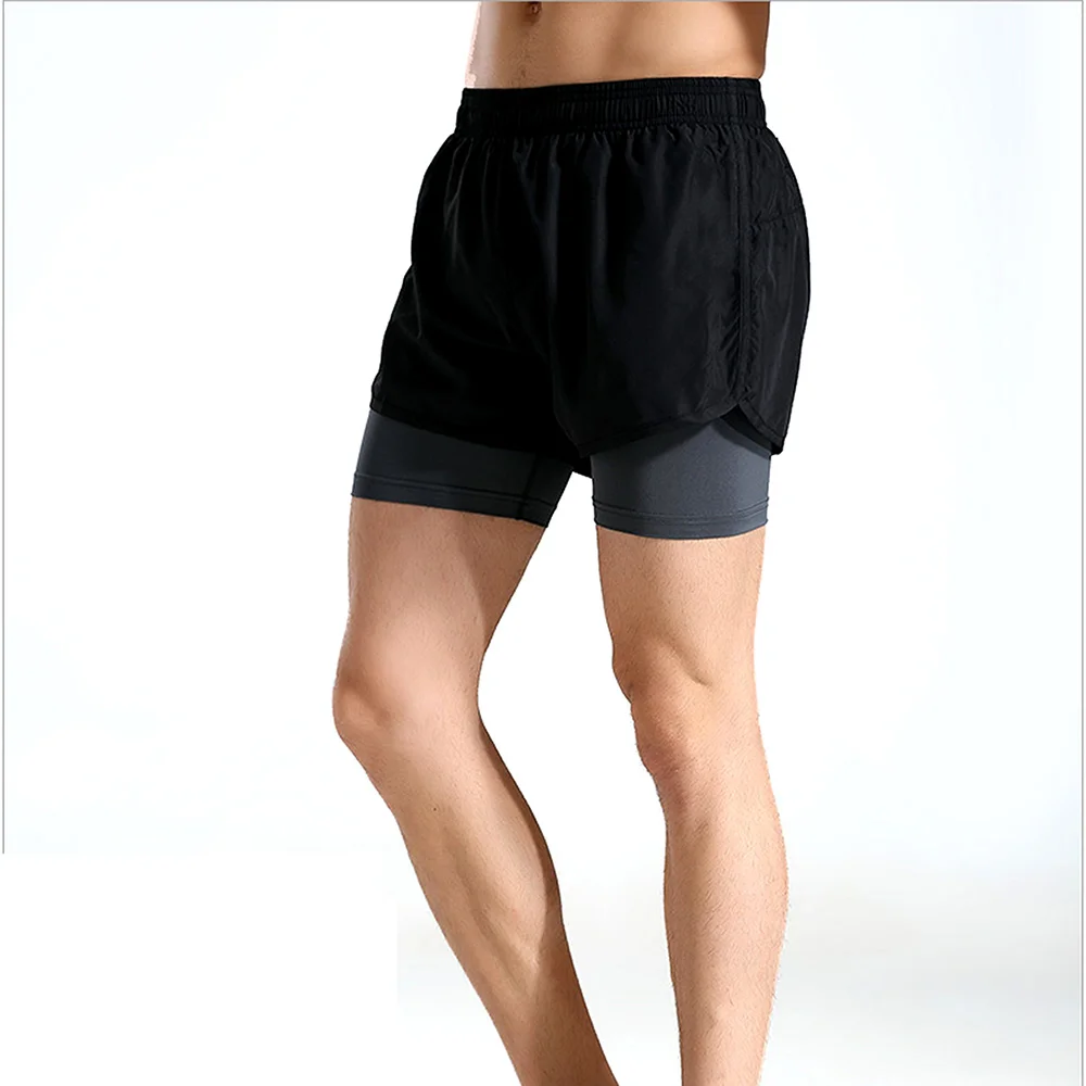 Спортивные Поддельные 2 шт. шорты для Для мужчин для спортивной тренировки тренировочные спортивные трусы Человек Фитнес для спортзала для игры в баскетбол бег Hybird шорты спортивный AM2111