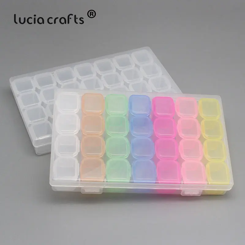 

1set Transparent Grids Adjustable Plastic Organizer Storage Box Rhinestone Bead Earring Removable Dividers Pill Case I0908