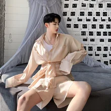 Новые летние в Корейском стиле, Ретро свободные шорты комплекты детской одежды из 2 предметов широкие шорты+ футболки Для мужчин повседневные свободные комплекты сценические костюмы