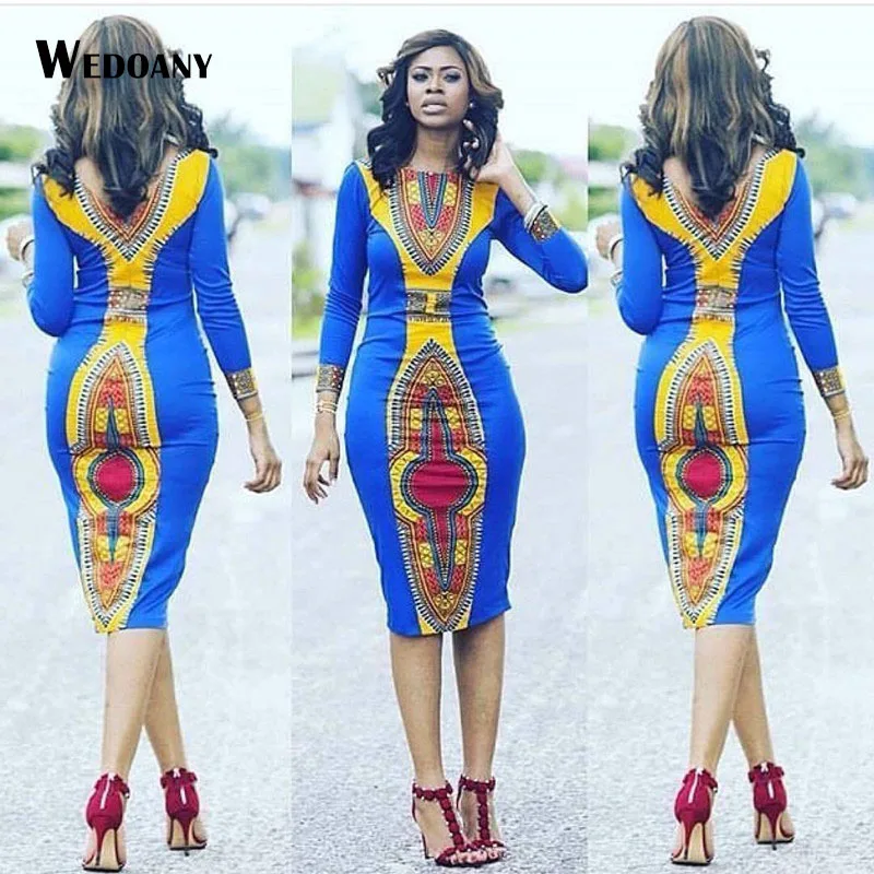 African Women's Office Long Sleeve Skirts plus Dashiki Evening party Women dresses African dresses for women