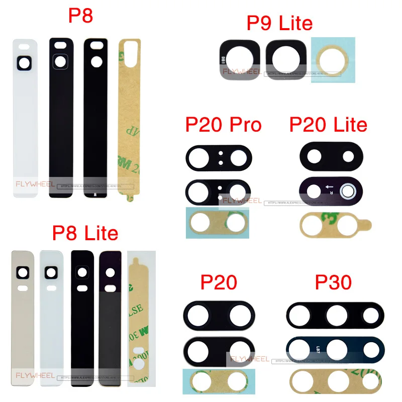 5 шт./лот, запасная задняя камера для HuaWei P8 Lite P9 Lite P20 Lite P20 P30 Pro, задняя камера, стеклянная крышка для объектива, держатель
