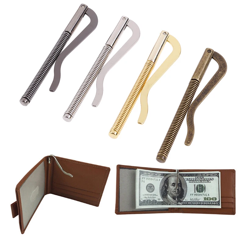

1Pc Metal Bifold Money Clip Cash Holder Bar Wallet Replace Parts Spring Clamp Black,Silver,Bronze,Gold