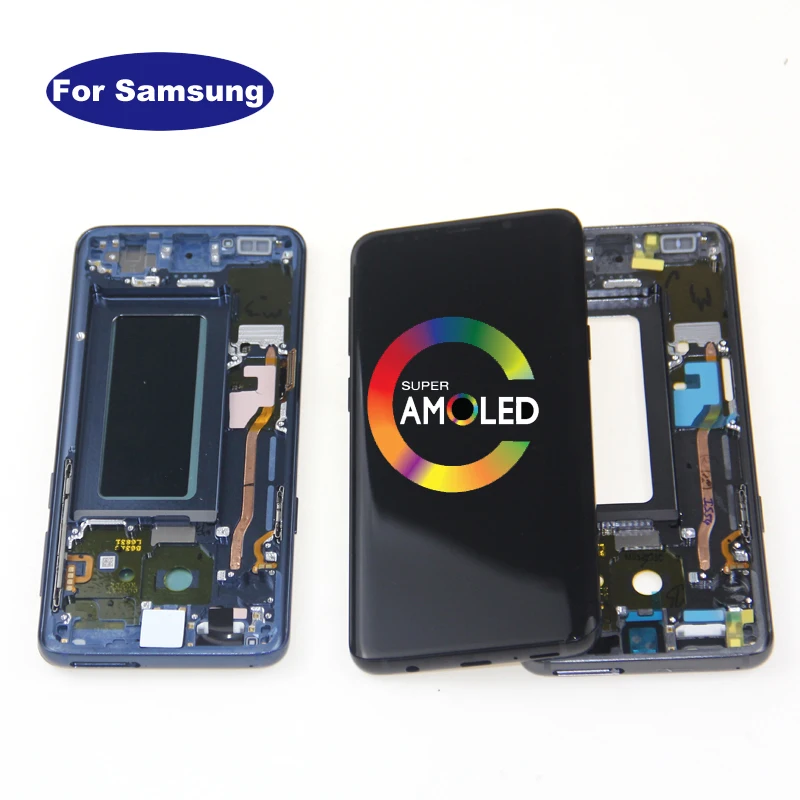 

2960*1440 ORIGINAL SUPER AMOLED For SAMSUNG Galaxy S9 LCD Touch Screen Digitizer with Frame S9 Plus LCD G960 G965 with Frame