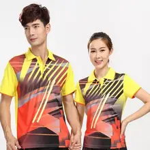 Новые мужские футболки для бадминтона, женские футболки с короткими рукавами, быстросохнущие дышащие теннисные футболки, мужские теннисные футболки