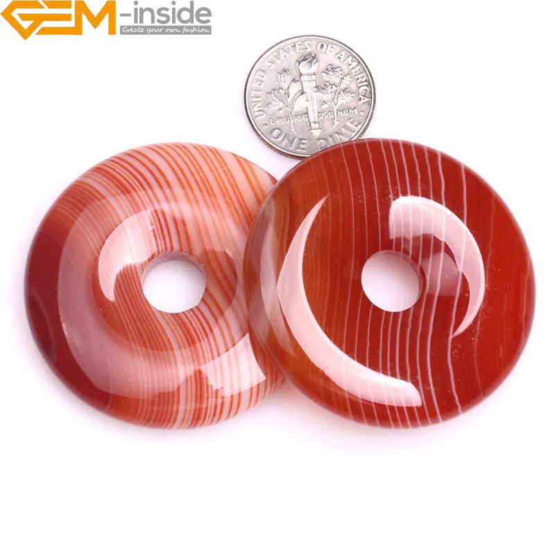 

40mm 35mm 30mm Donuts Rings Red Natural Onyx Sardonyx Agate Stone Beads For Jewelry Making Free Shipping