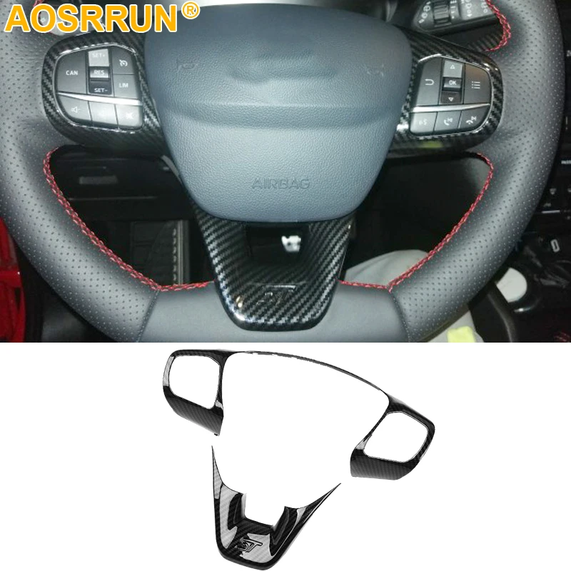 

For Ford Focus 2019 MK4 ABS Car Accessories Interior Steering Wheel Cover Trims Stickers Accessories Car-Styling