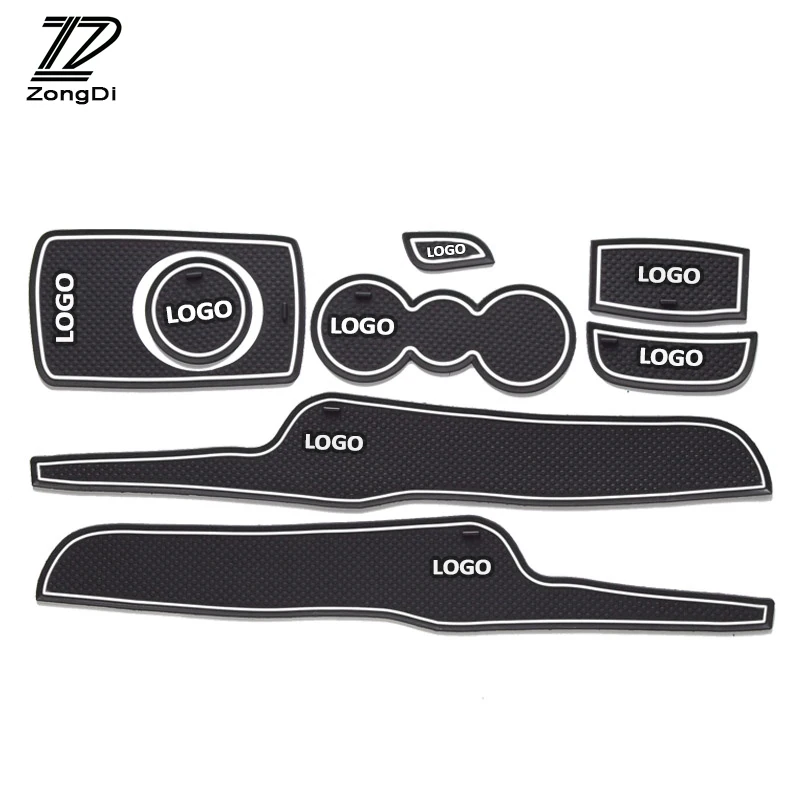 

ZD 1set Car Non-Slip Interior Door cup cushion Mat stickers For Ford Fiesta 2009 2010 2011 2012 2013 2014 Auto Accessories