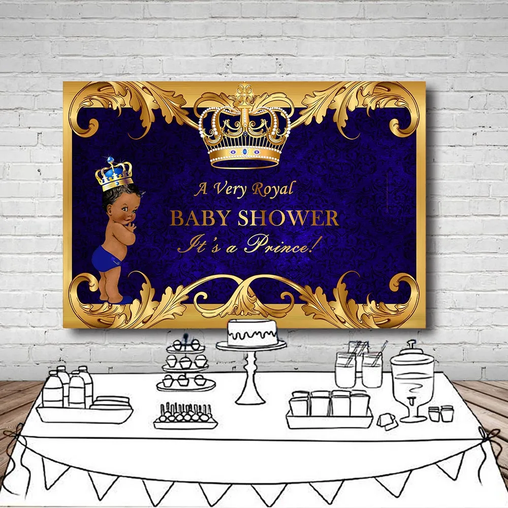Королевский Baby Shower фон для фотосъемки маленьких Пол раскрыть Маленький принц