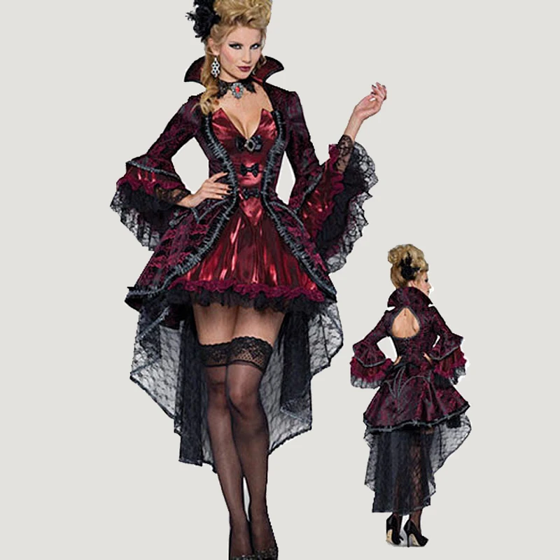 adult women deluxe halloween gothic vampire vampiress costume medieval cosplay dress outfits devil witch queen costumes clothing - Halloween Fashion Games adult women deluxe halloween gothic vampire vampiress costume medieval cosplay dress outfits devil witch queen costumes clothing - Halloween Fashion Games