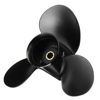 

9x10 1/2 Boat Outboard Propeller For Mercury 6-15HP 48-828158A12 Aluminum Alloy Black Marine Propeller 8 Spline Tooth 3 Blade