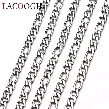 

5 Meters/lot Silver Color Stainless Steel DIY Necklaces Bracelets Chain 3 4 5 mm Width Bulk Link Chains Handmade Jewelry Finding