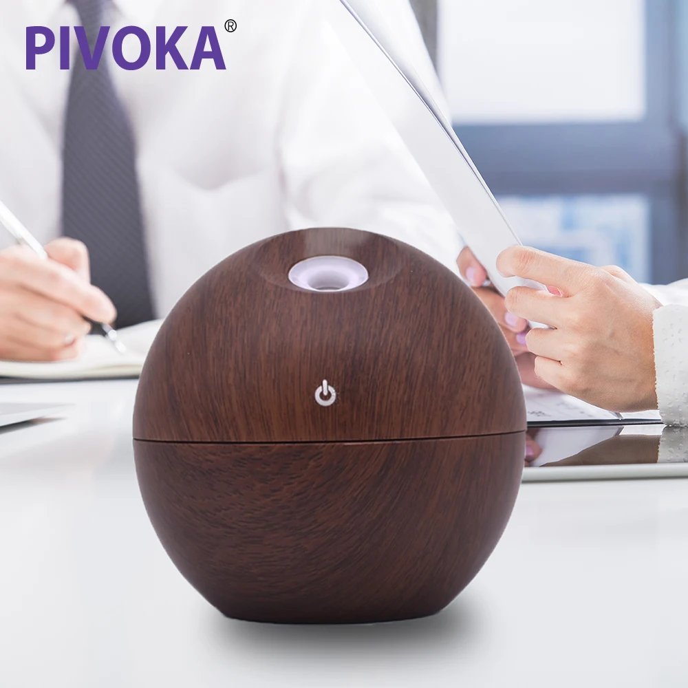 

PIVOKA Ultrasonic Air Aroma Humidifier Essential Oil Aromatherapy Machine Mist Maker 7 Color Change LED Night Light for Home 004