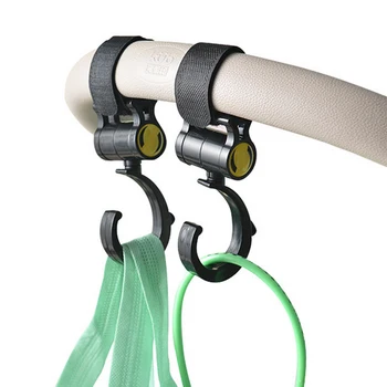 

2019 New 2Pcs/Set Plastic Magic Stick Baby Stroller Hook Pushchair Hanger Baby Car Carriage Rotate 360 Hook