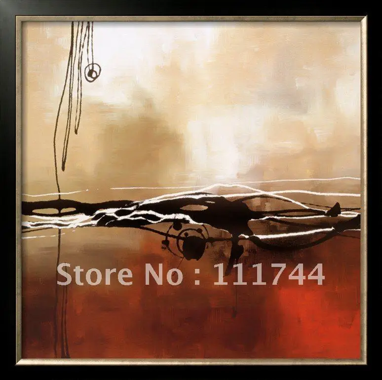 

Modern art abstract canvas painting Symphony in Red and Khaki I By Laurie Maitland High quality hand painted