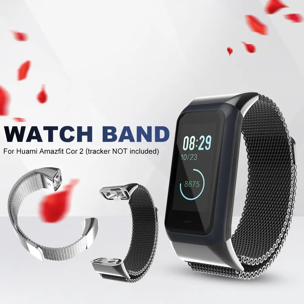 

Replacement Bracelet Strap Stainless Steel Magnet Adsorption Loop Watchband Wristband For Huami Amazfit Cor 2 Smart Bracelet