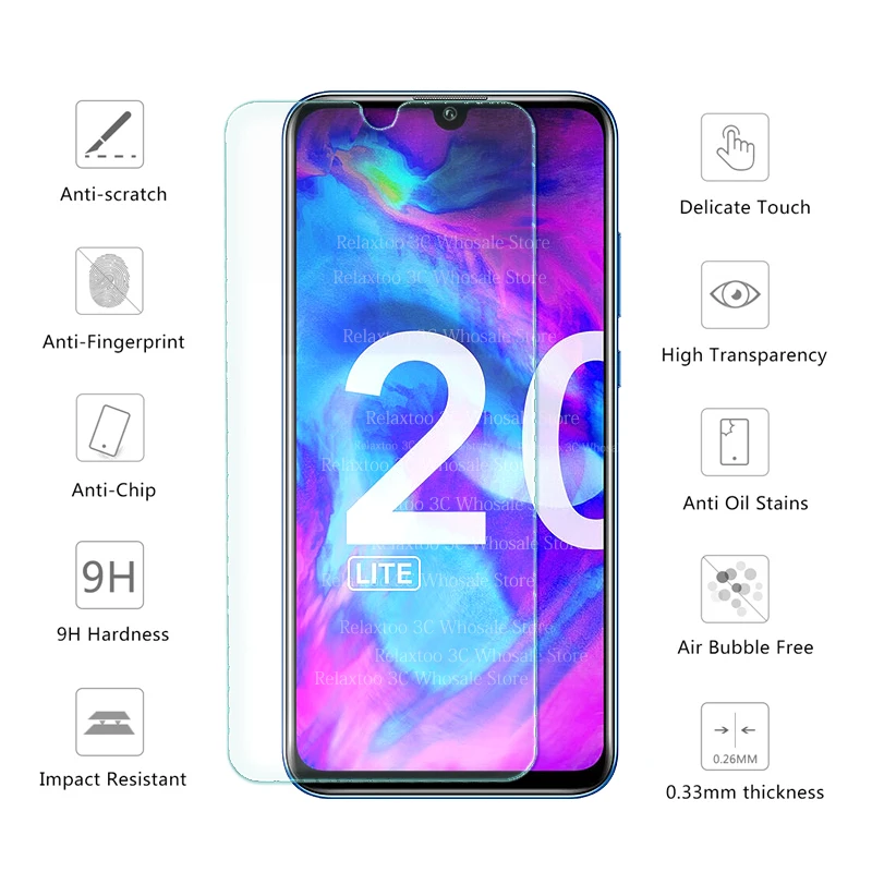 Закаленное стекло на Honor 20 10 9 lite light 10i Защитное для huawei honor Защитная пленка экрана