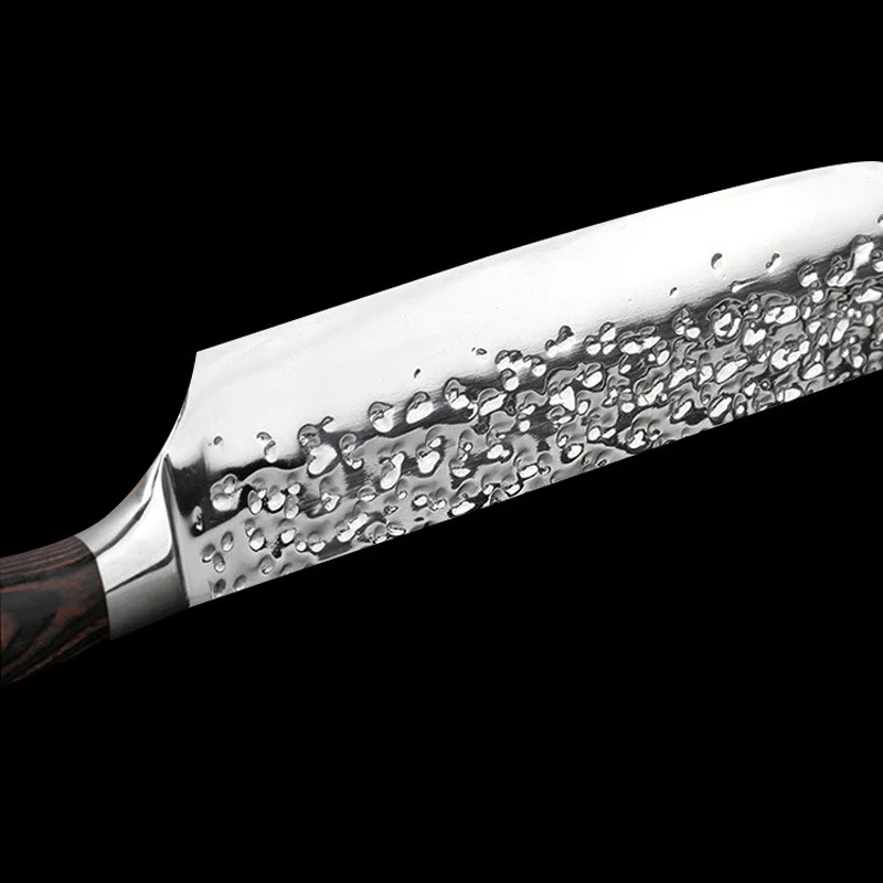 Новые Красивые вены кухонные ножи Кливер утилита Santoku нарезки шеф-повара Дамасские вены цвет деревянной ручкой нож из нержавеющей стали