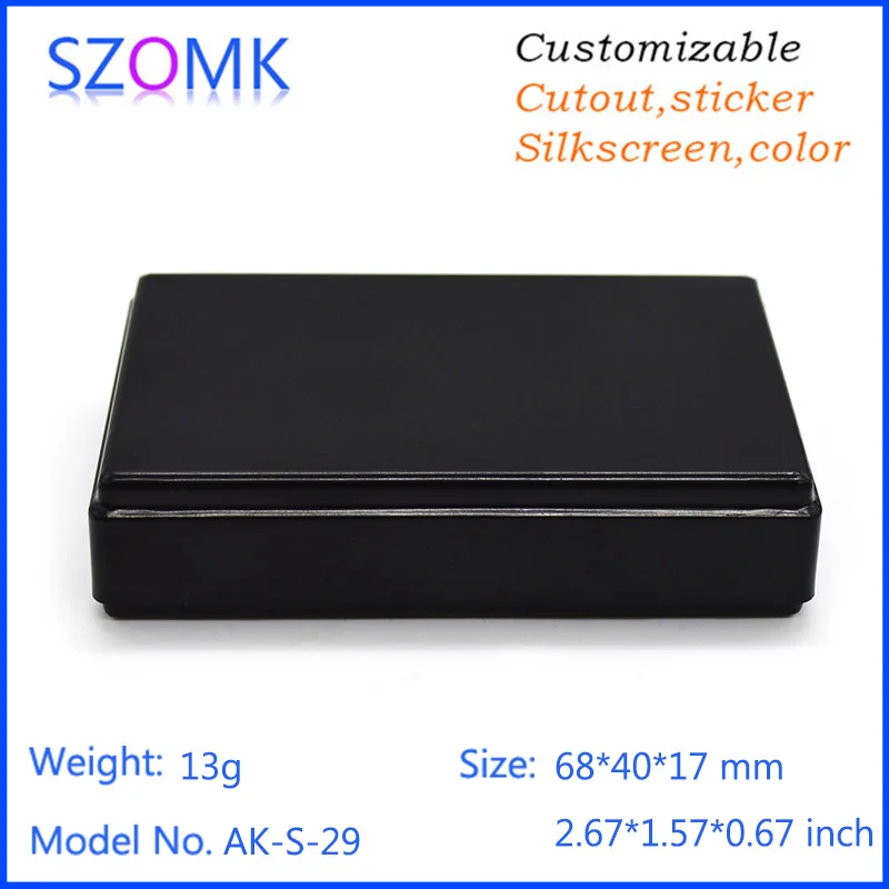 

68*40*17mmBlack color abs junction box housing 20 psc for out let plastic enclosures for electronics plastic card reader case