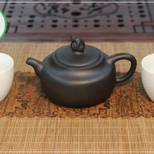 Чёрного цвета большой настоящий исинский китайский чайник из тёмной глины для набора Кунг Фу Ча Чайник короля обезъян 260 мл