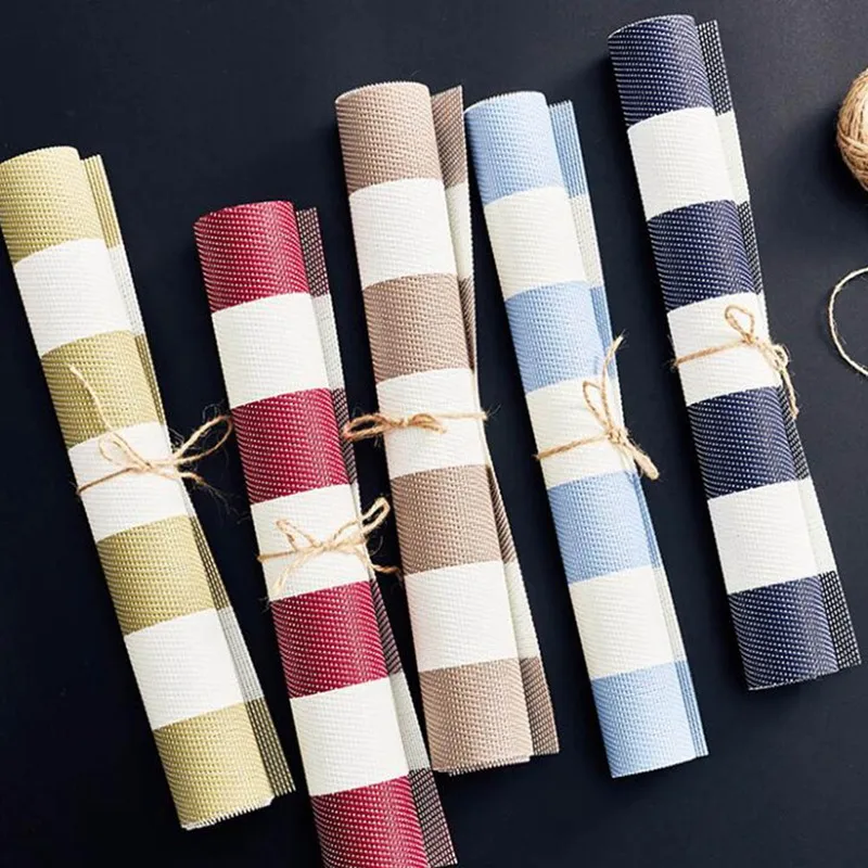 Japanese style striped simple placemat PVC Placemat Table Mat Set