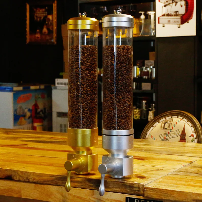 

Подставка-контейнер для кофейных зерен, из алюминиевого сплава и акрила, дозатор кофейных зерен