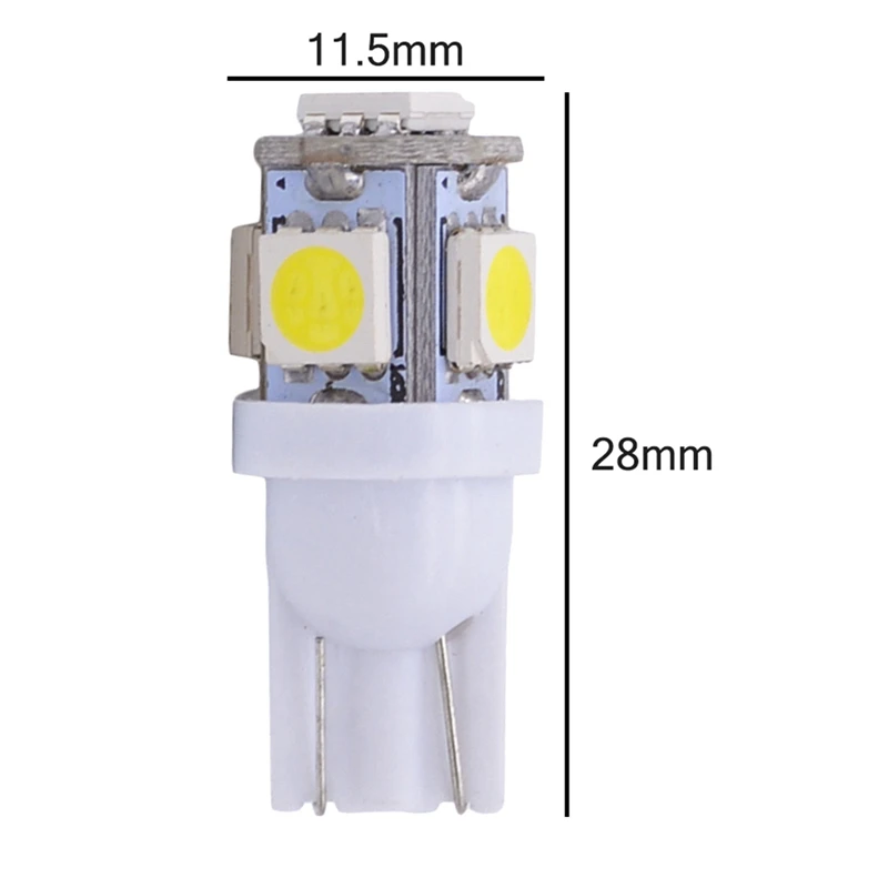 Katur 10 шт. T10 W5W светодиодный светильник 5 SMD белый синий красный желтый зеленый 194 168