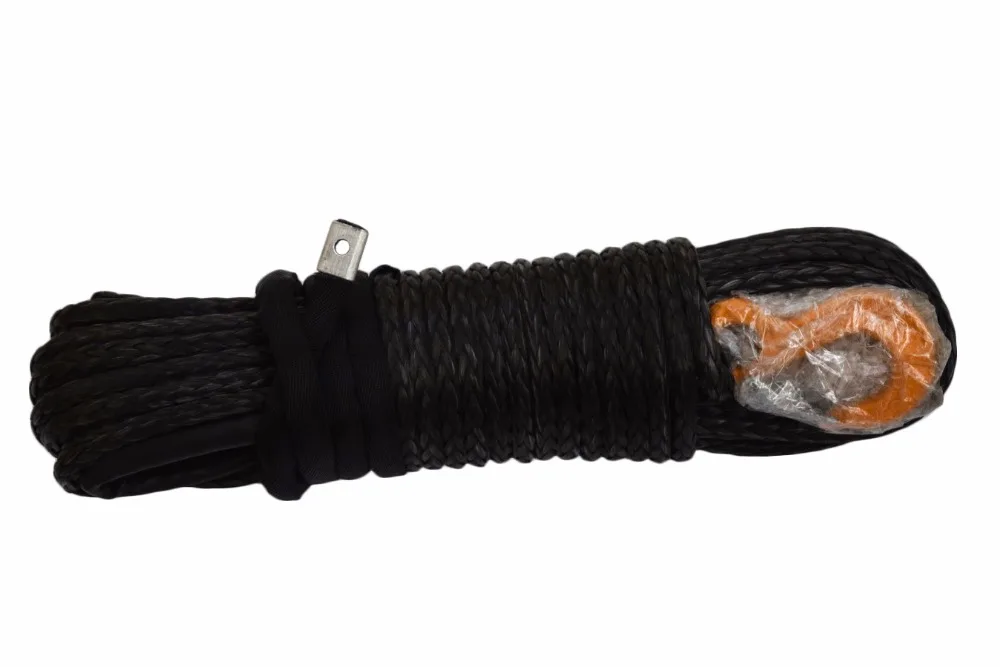 

Black 10mm*30m Synthetic Rope,Boat Winch Rope,3/8 x 100 Winch Cable,Plasma Rope