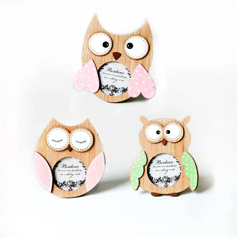 

Mini Cute Owl Vintage Photo Frame Baby Picture Frames Wall Photo Frame Photoframe Wood Home Desktop Decoration Gift for Friend