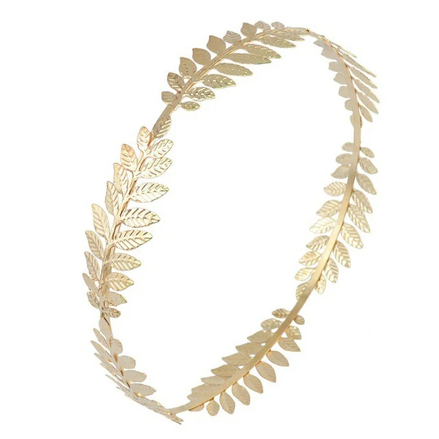Gold Leaf Headband Hair Clip Wedding Leaf Tiara Crowwn Hair Accessories ...