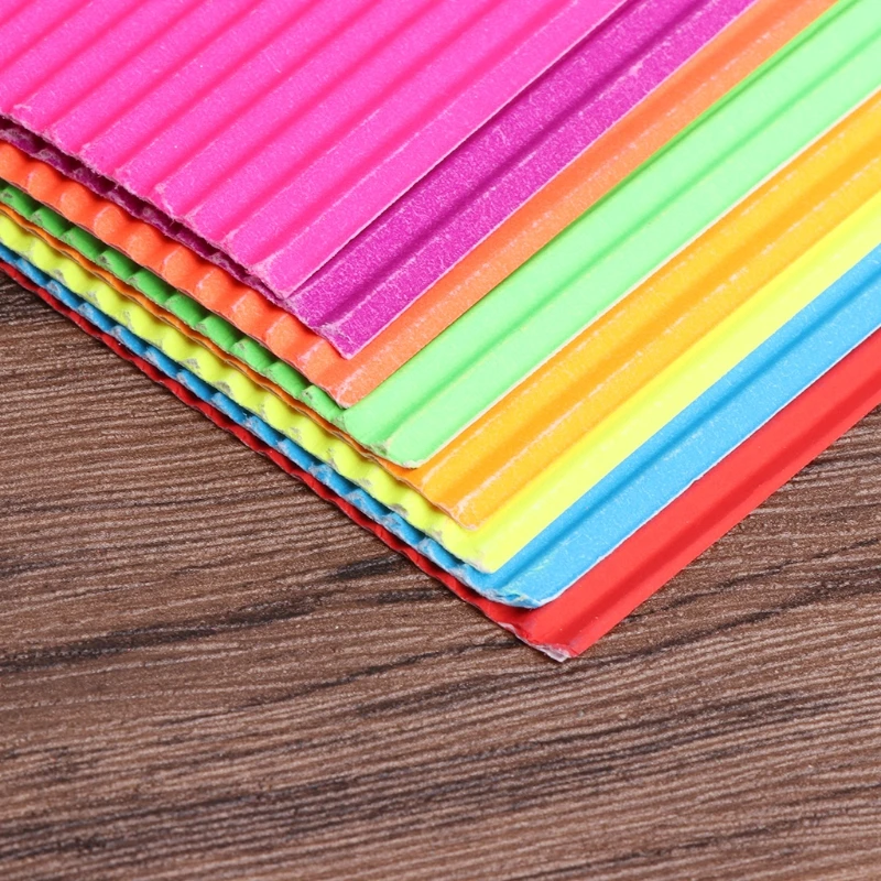 8 листов/мешок цветной A4 гофрированной бумаги для детей ручной работы DIY Искусство Дети Игрушка оригами