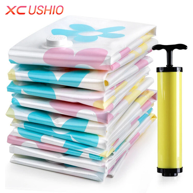 XC Ushio 11 шт./компл. вакуум сжатого мешок с ручной насос многоразовые Одеяло одежда