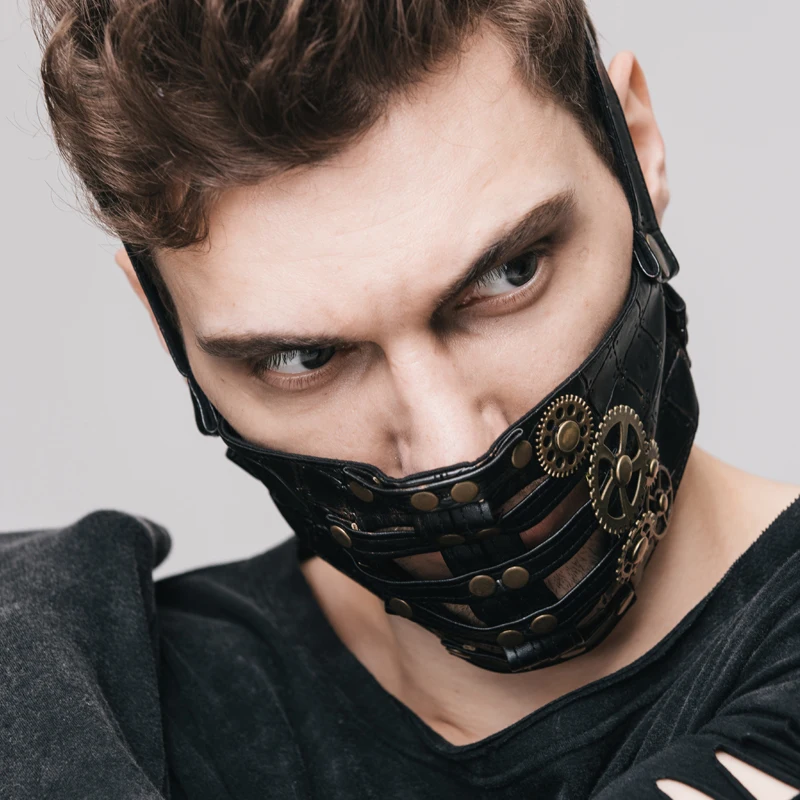 mens leather face mask