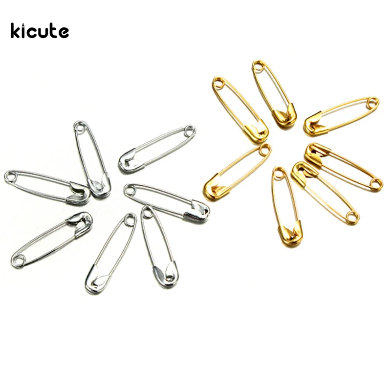 300pcs/pack Gold Silver Small Safety Pins 19mm Metal Iron Sewing Craft