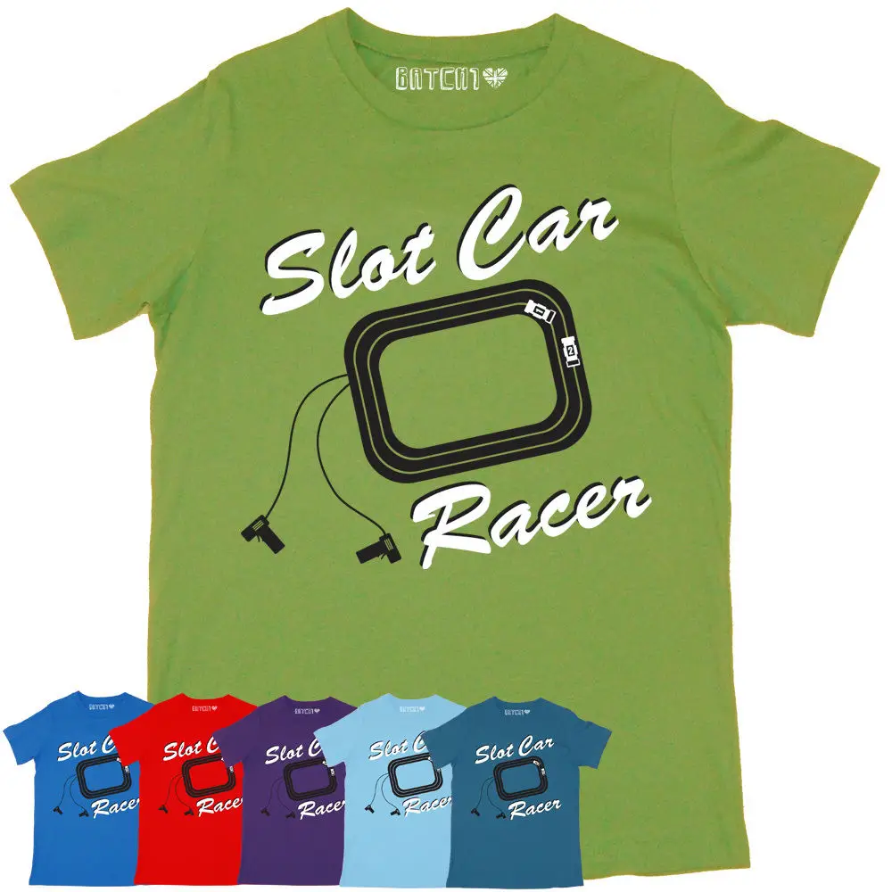 SLOT CAR RACINGER MENS PRINTED RETRO CAR RT SHIRT ALL COLOURS & SIZESprintmen AliExpress