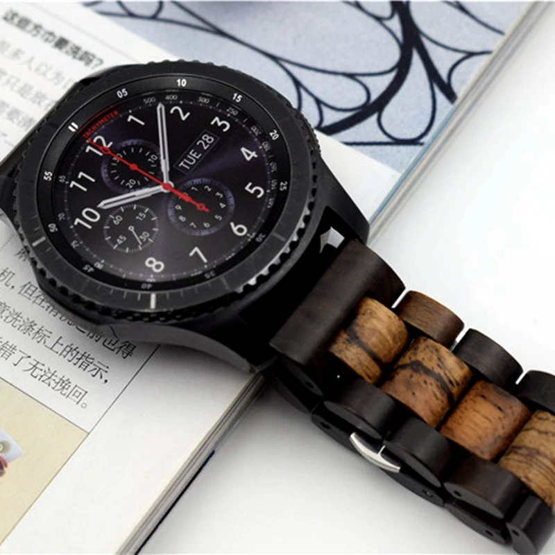 Ремешок из натурального дерева для Samsung Gear S3 Classic Frontier 22 мм браслет ручной работы