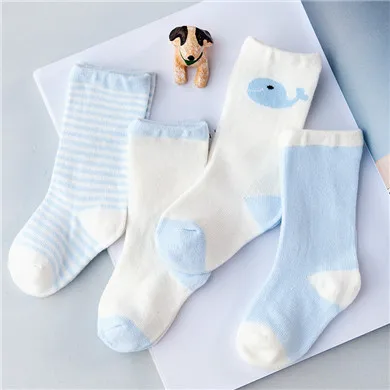 4 пар/лот, осенне-зимние хлопковые носки высокого качества для новорожденных девочек, утепленные махровые носки Комплект носков для маленьких мальчиков - Цвет: Spring SAY02