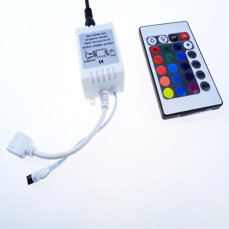 Контроллер rgb для светодиодной ленты 5050 3528 6A 24Key с ИК пультом дистанционного
