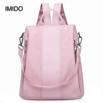 

IMIDO Hot Brand Design Pink Backpack Women Shoulder Bags Waterproof Nylon Backbag Casual Girls School Backpacks Rucksack SLD152