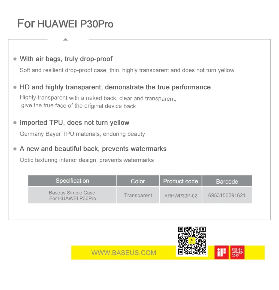 Baseus, прозрачный чехол для телефона huawei P30 Pro, Fundas, Мягкий ТПУ силиконовый чехол, защитная задняя крышка для huawei p30 p30pro Coque